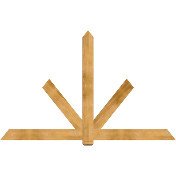 Ekena Millwork Kennewick Rough Sawn Timber Gable Bracket, Western Red Cedar, 96"W x 60"H x 2"D x 6"F, 15/12 Pitch GBW096X60X0206KEN00RWR - main